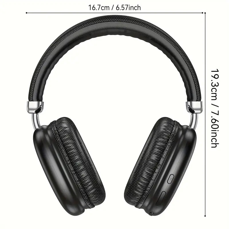 سماعات رأس لاسلكية، سماعات رأس استريو مع ميكروفون، جهير قوي، منفذ شحن USB-C، FM، سماعات رأس رياضية، سماعات رأس للألعاب