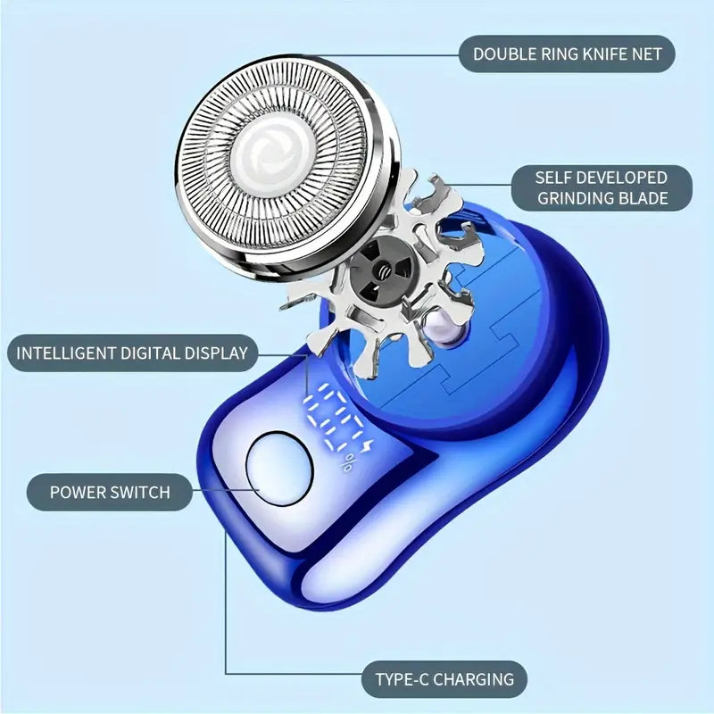 Portable Mini Electric Shaver with Dual Blades & Type-C Charging