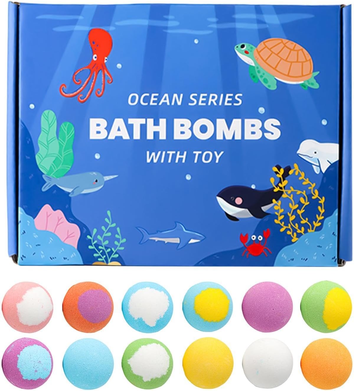 Ocean Series Bath Bombs with Surprise Sea Animal Toy