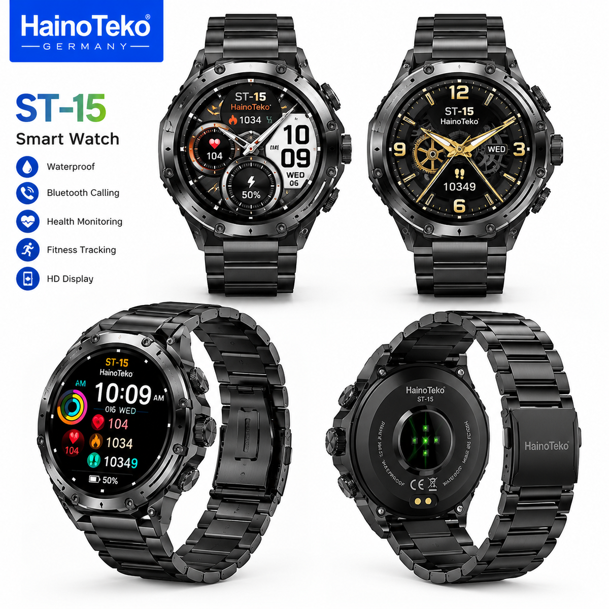 HainoTeko ST-15 Smartwatch with Wireless Earbuds – Smart Watch & Earbuds Combo(1 Year Warranty)