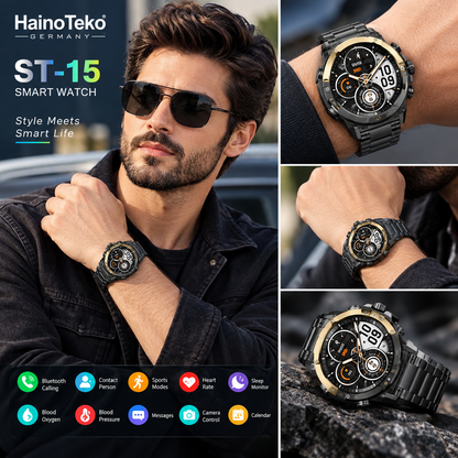 HainoTeko ST-15 Smartwatch with Wireless Earbuds – Smart Watch & Earbuds Combo(1 Year Warranty)