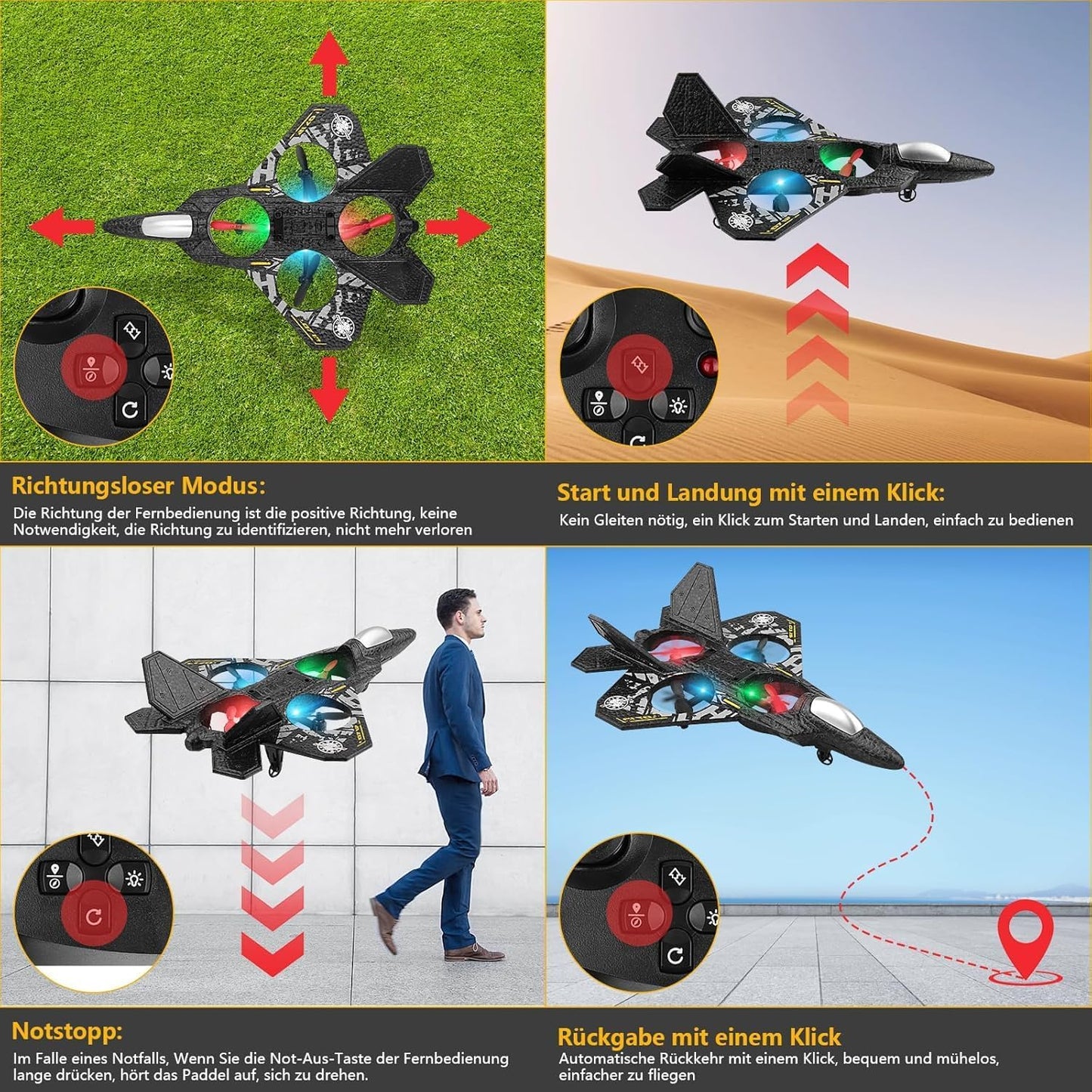 2.4GHz RC Fighter Aeroplane with LED Lights