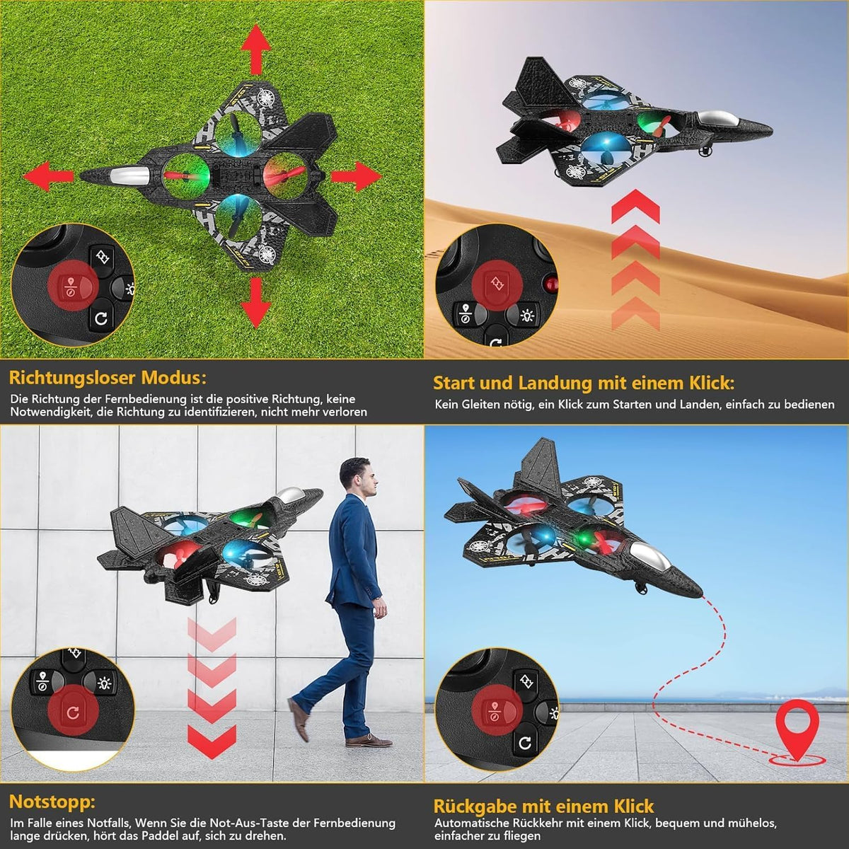 2.4GHz RC Fighter Aeroplane with LED Lights