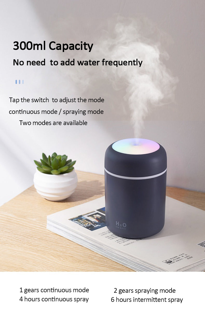 Mini USB Air Humidifier with Colorful Ambient Light & Silent Operation