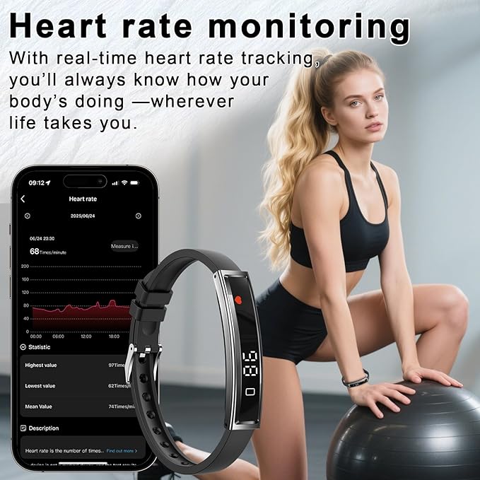 Efolen Smart Watch – Ultra-Light Fitness Tracker for Men & Women, Heart Rate & Sleep Monitoring, 12 Sports Modes, Magnetic Strap