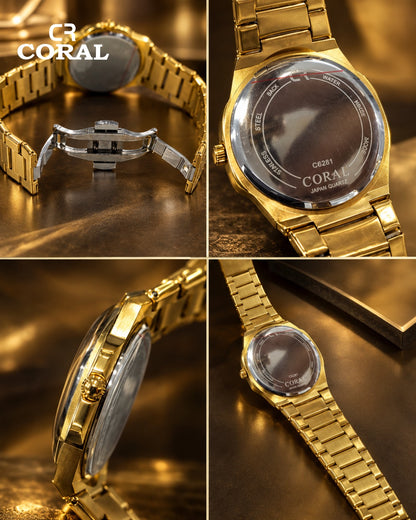 Coral CR-281 Couple Watches Set –  Water Resistant 3ATM, 1 Year Warranty