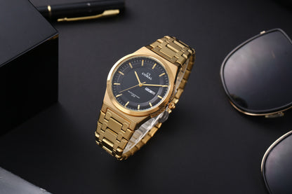 Original Coral Watch for Men, Two Tone Stainless Steel Watch with Time, Date and Day Display, 1 Year Warranty