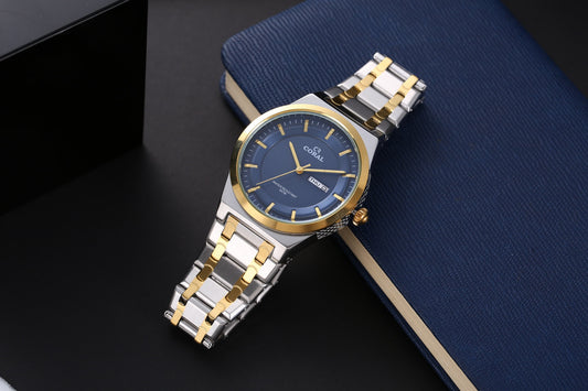 Original Coral Watch for Men, Two Tone Stainless Steel Watch with Time, Date and Day Display, 1 Year Warranty