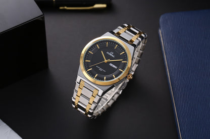 Original Coral Watch for Men, Two Tone Stainless Steel Watch with Time, Date and Day Display, 1 Year Warranty