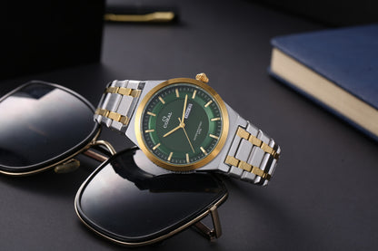 Original Coral Watch for Men, Two Tone Stainless Steel Watch with Time, Date and Day Display, 1 Year Warranty