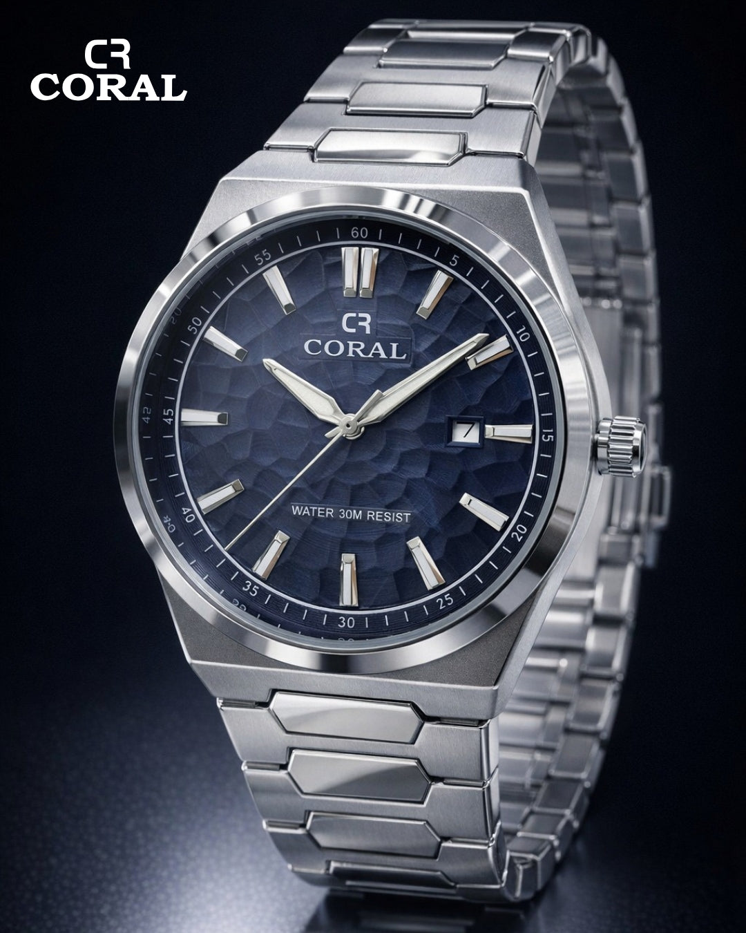Original Coral Watch for Men, Two Tone Gold and Silver Stainless Steel Watch with Date Display, 1 Year Warranty