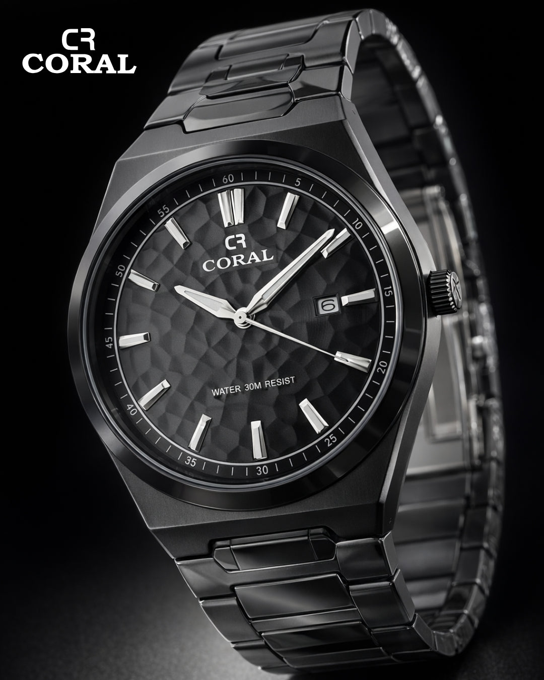 Original Coral Watch for Men, Two Tone Gold and Silver Stainless Steel Watch with Date Display, 1 Year Warranty