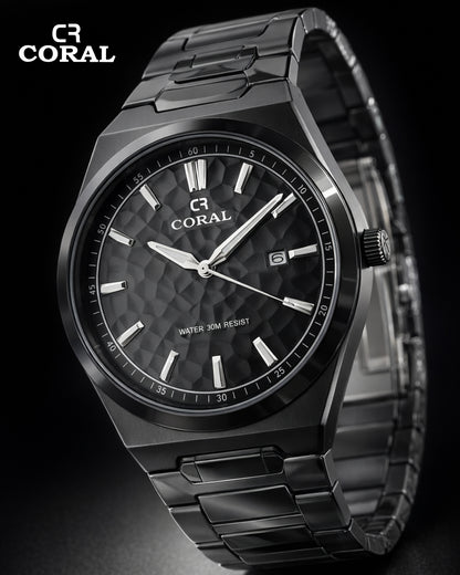 Original Coral Watch for Men, Two Tone Gold and Silver Stainless Steel Watch with Date Display, 1 Year Warranty