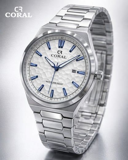 Original Coral Watch for Men, Two Tone Gold and Silver Stainless Steel Watch with Date Display, 1 Year Warranty