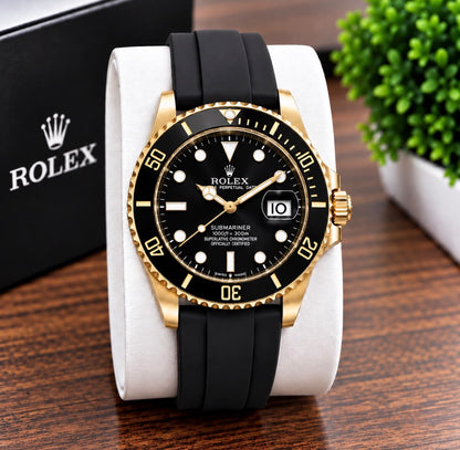 Luxury Green Dive Watch for Men – Silver-Tone Case, Green Dial & Rubber Strap