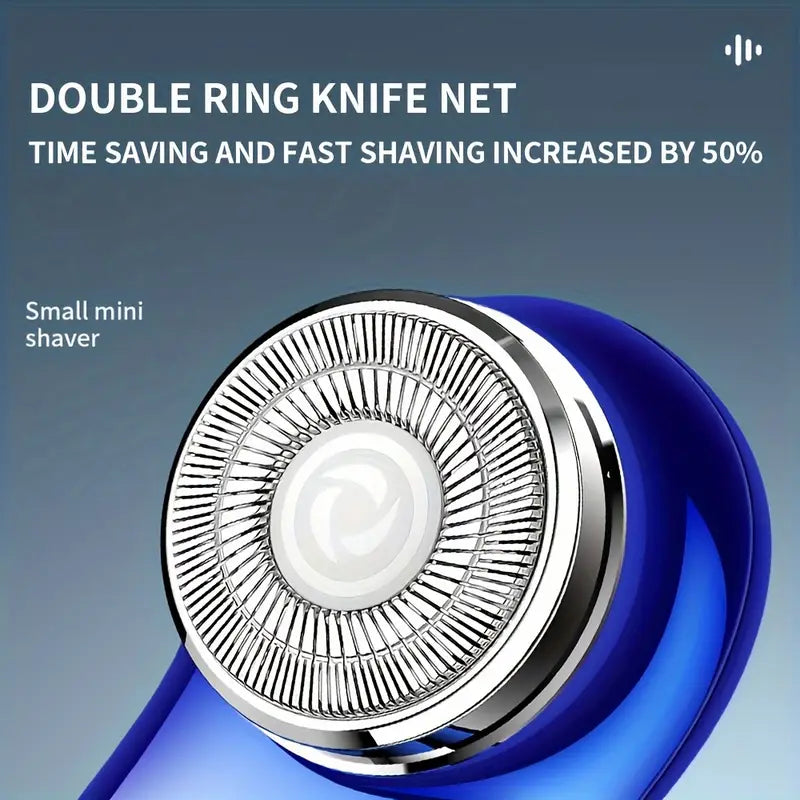 Portable Mini Electric Shaver with Dual Blades & Type-C Charging