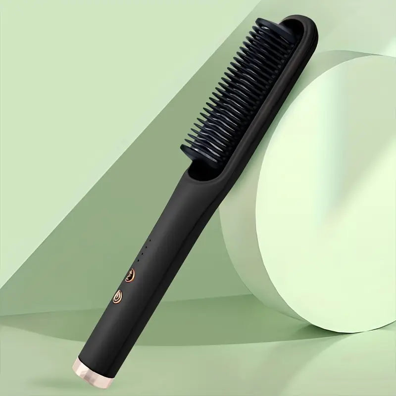 Smooth & Curl: Ceramic Hair Brush with Adjustable Heat