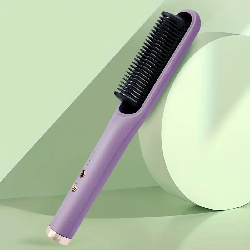 Smooth & Curl: Ceramic Hair Brush with Adjustable Heat