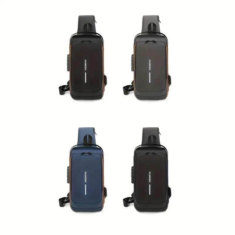 Versatile Nylon Crossbody Sling Bag with USB Charging