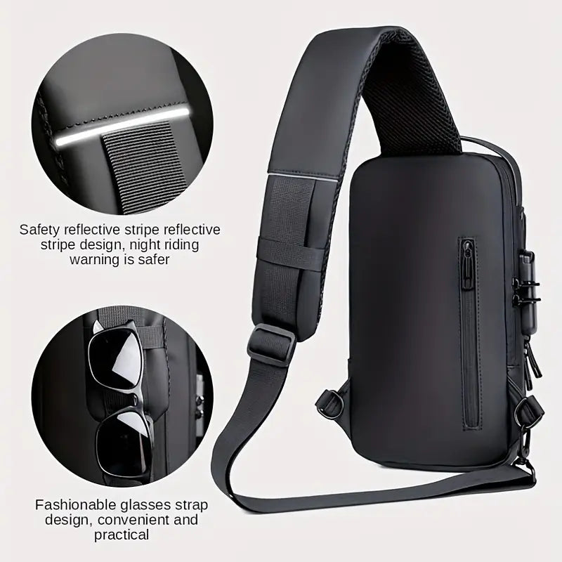 Versatile Nylon Crossbody Sling Bag with USB Charging