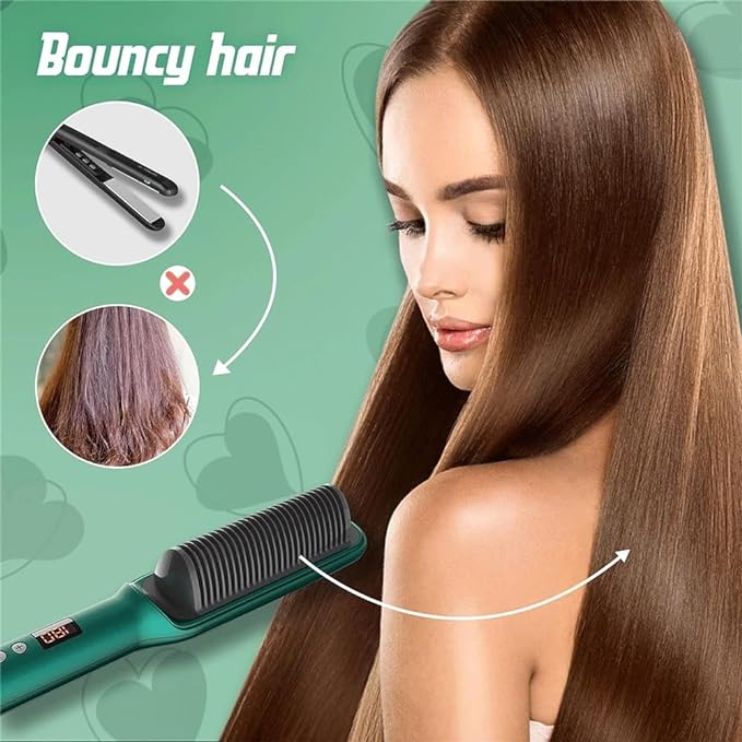 Smooth & Curl: Ceramic Hair Brush with Adjustable Heat