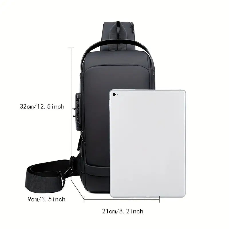 Versatile Nylon Crossbody Sling Bag with USB Charging