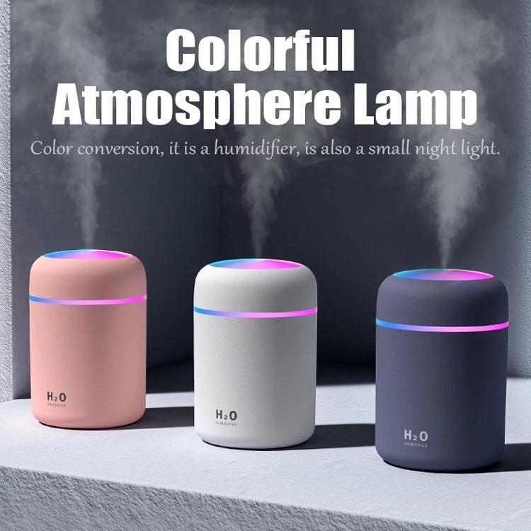 Mini USB Air Humidifier with Colorful Ambient Light & Silent Operation