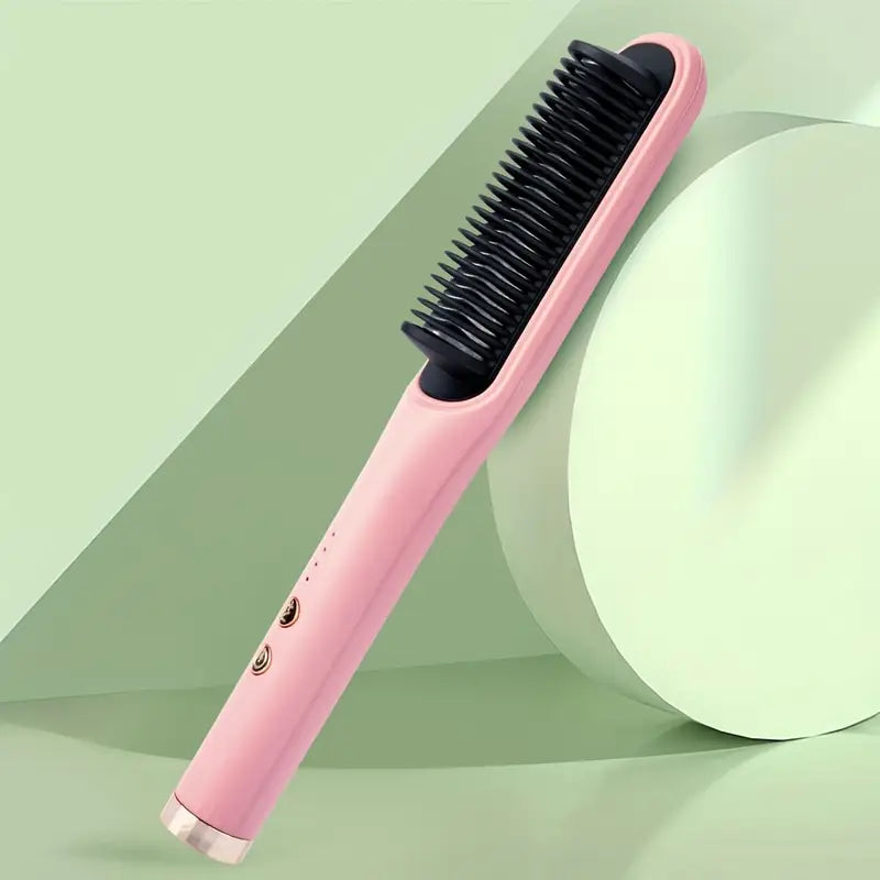 Smooth & Curl: Ceramic Hair Brush with Adjustable Heat