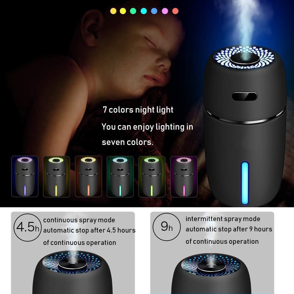 Mini USB Air Humidifier with Colorful Ambient Light & Silent Operation