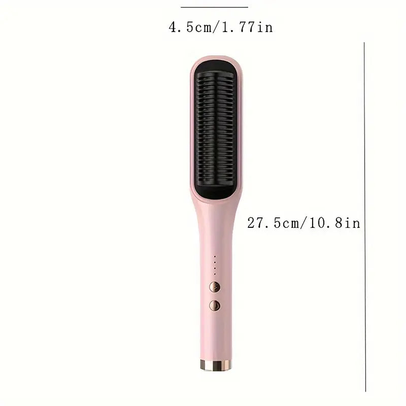 Smooth & Curl: Ceramic Hair Brush with Adjustable Heat