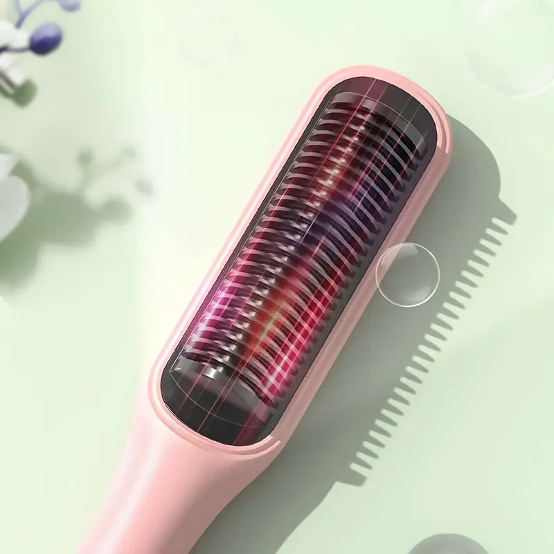 Smooth & Curl: Ceramic Hair Brush with Adjustable Heat