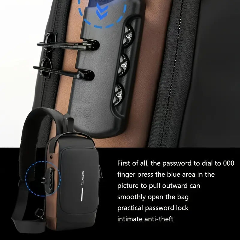 Versatile Nylon Crossbody Sling Bag with USB Charging