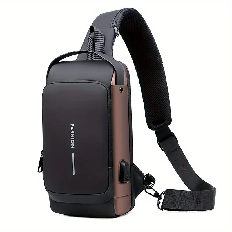 Versatile Nylon Crossbody Sling Bag with USB Charging